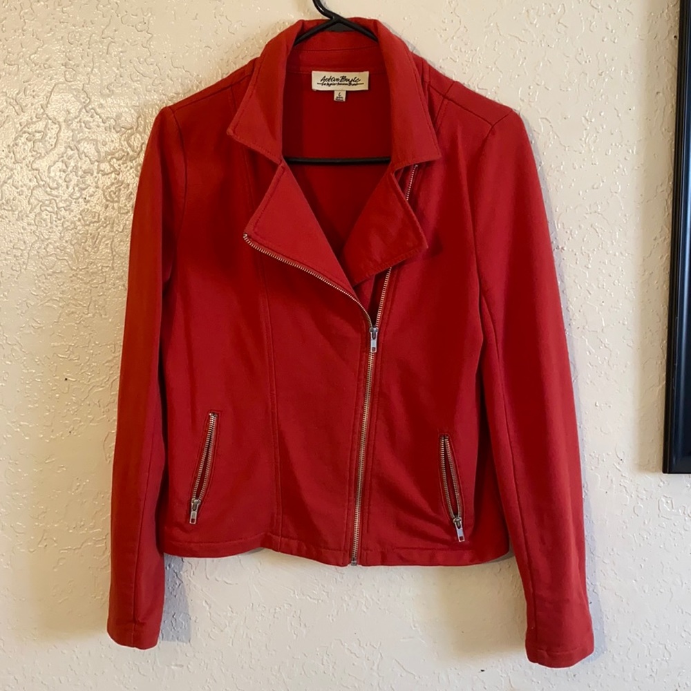 Orange Moto Jacket Size L